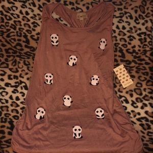 Free Kisses Panda bear tank top